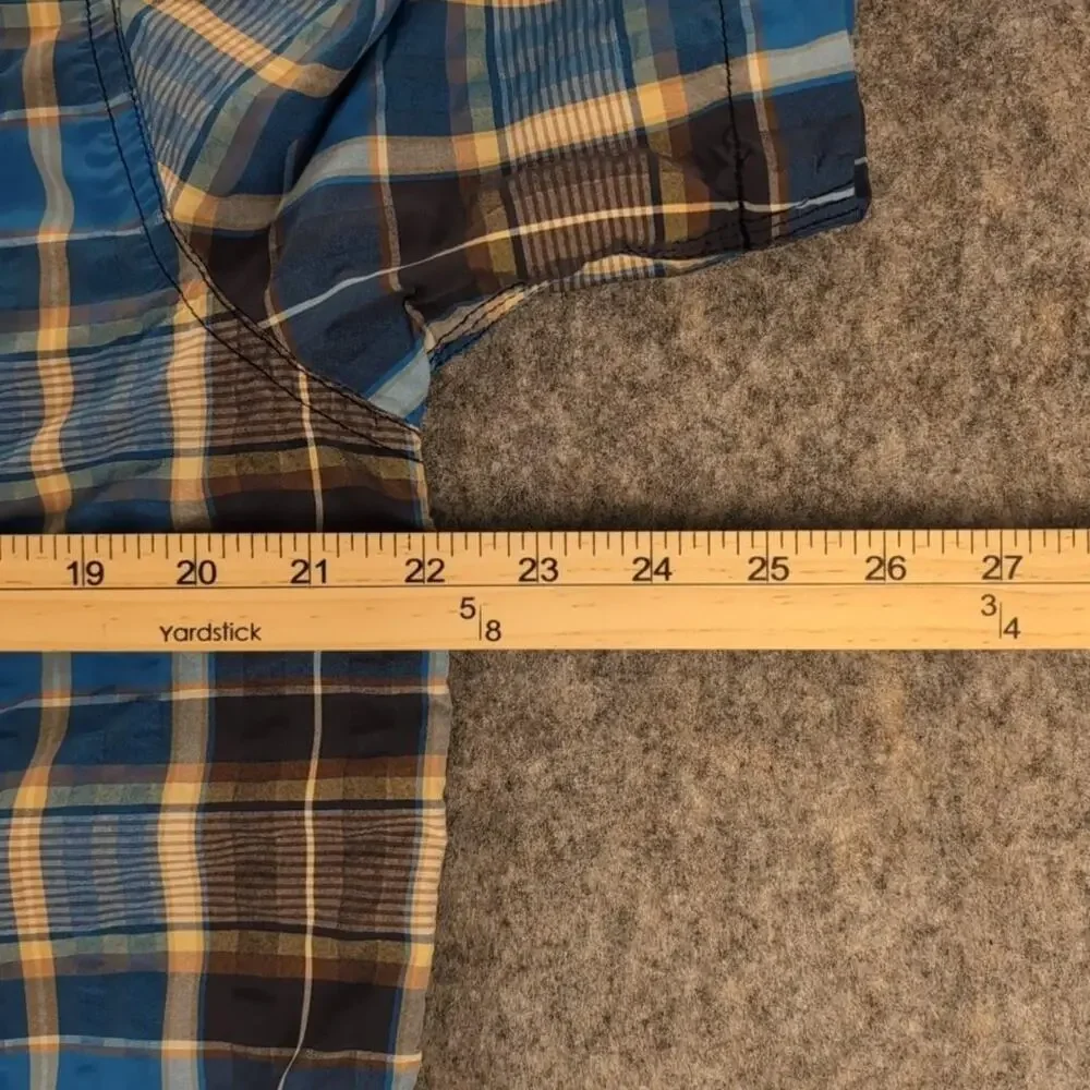 The North Face Shirt Mens Large Blue Plaid Button Up Short Sleeve Casual Outdoor